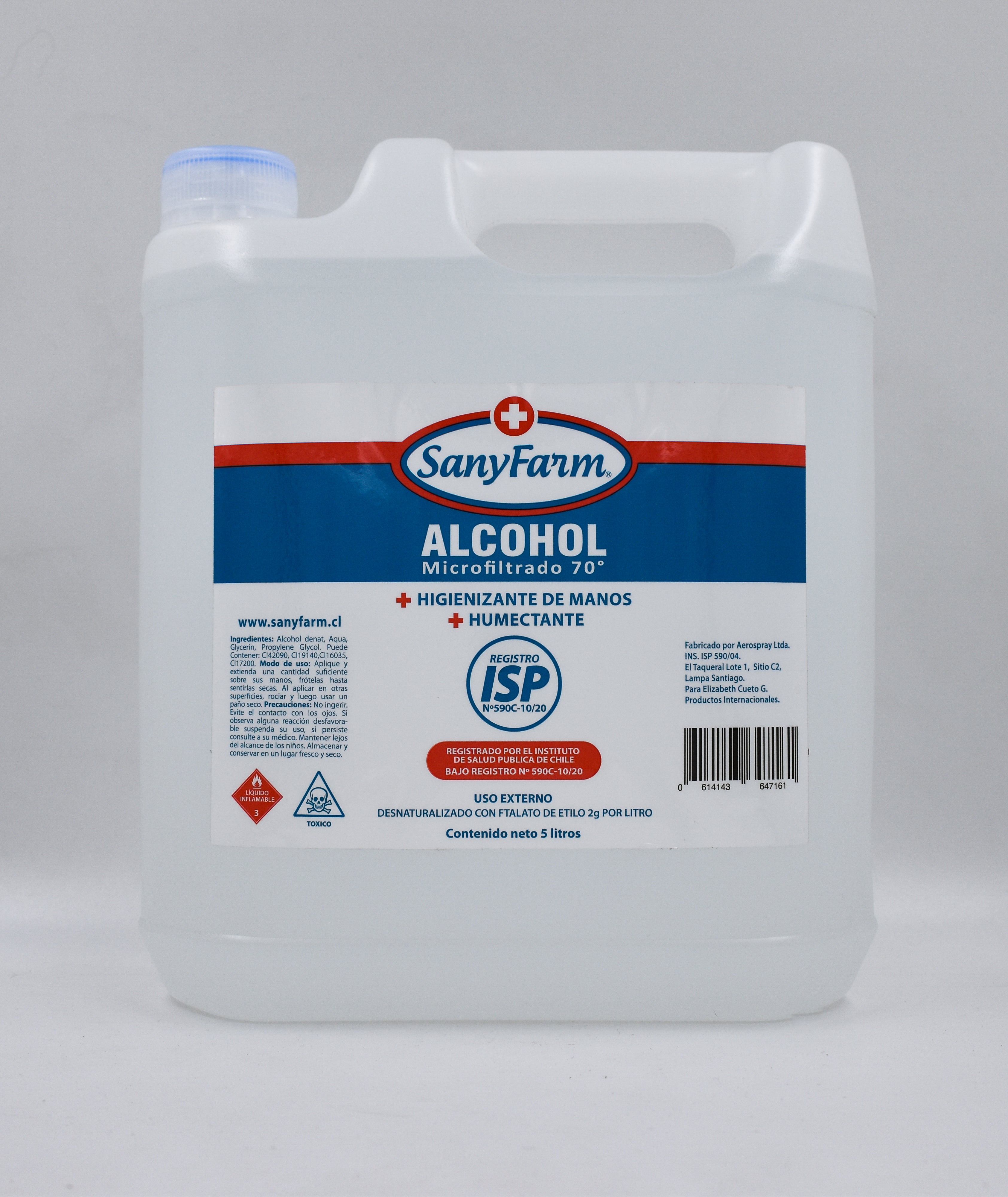 Alcohol Microfiltrado 70° Bidón 5 litros