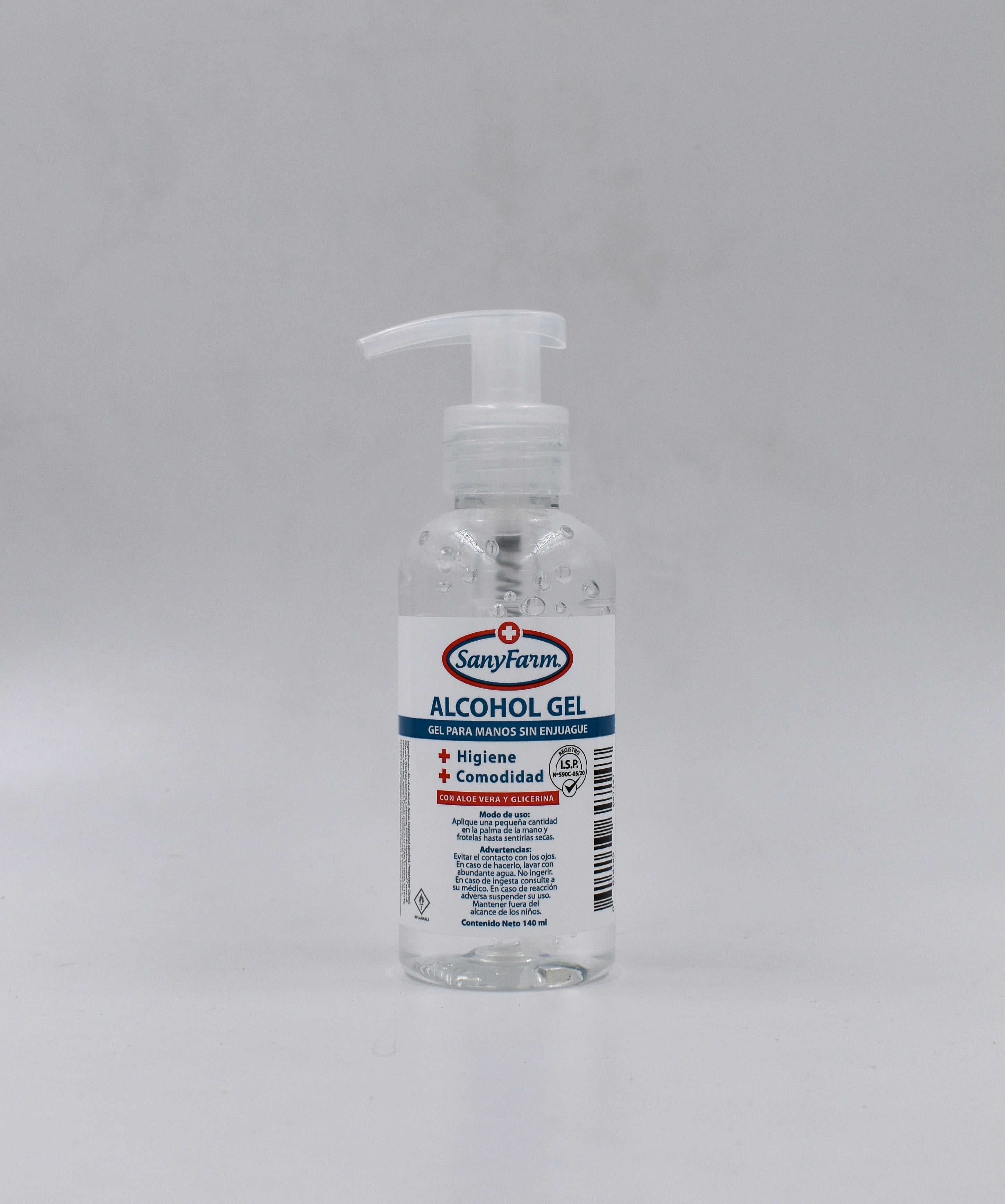 Alcohol Gel 140 ml con dosificador
